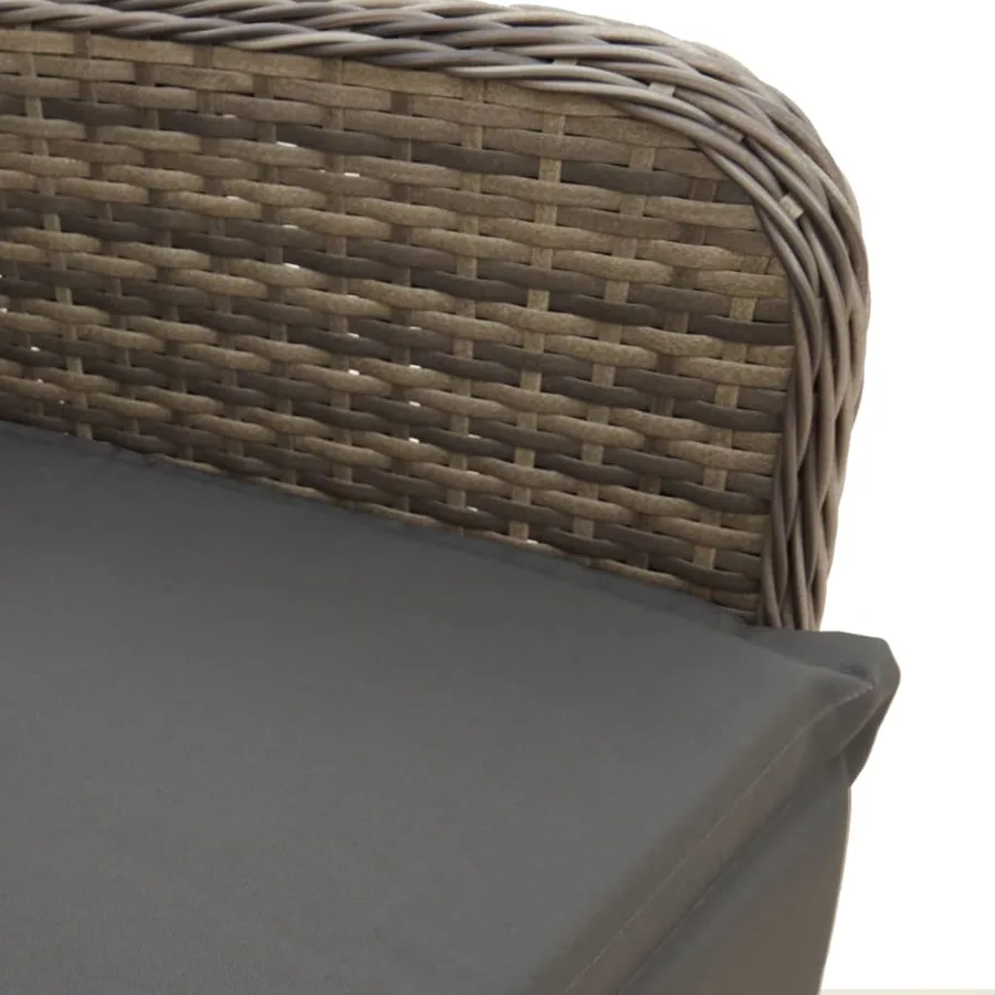 Chaise inclinable de jardin avec coussins gris résine tressée - 8