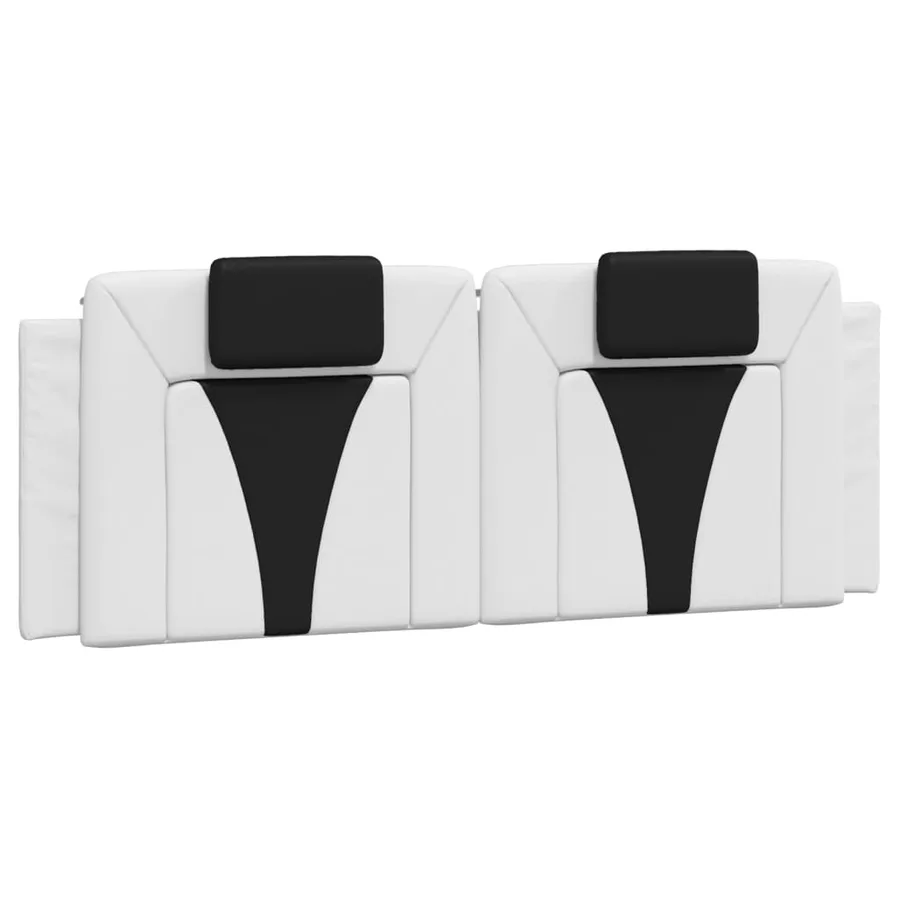 Coussin de tête de lit Viana blanc et noir 140 cm similicuir - 2