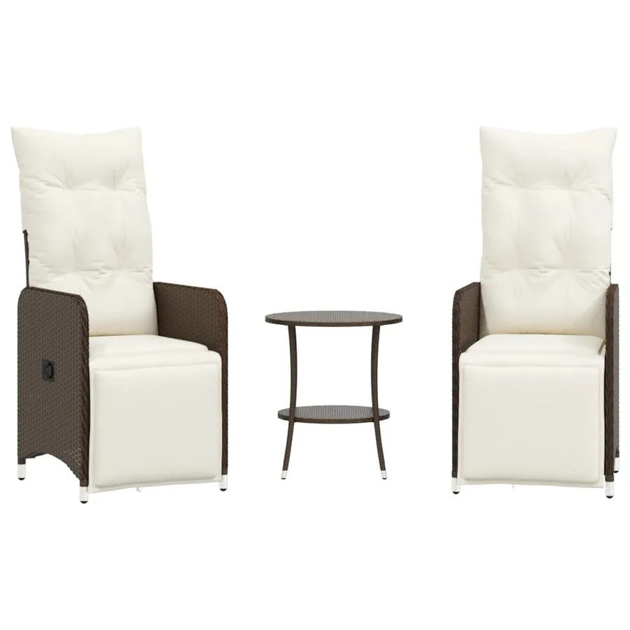 Chaises de jardin inclinables lot de 2 et table résine tressée - 2