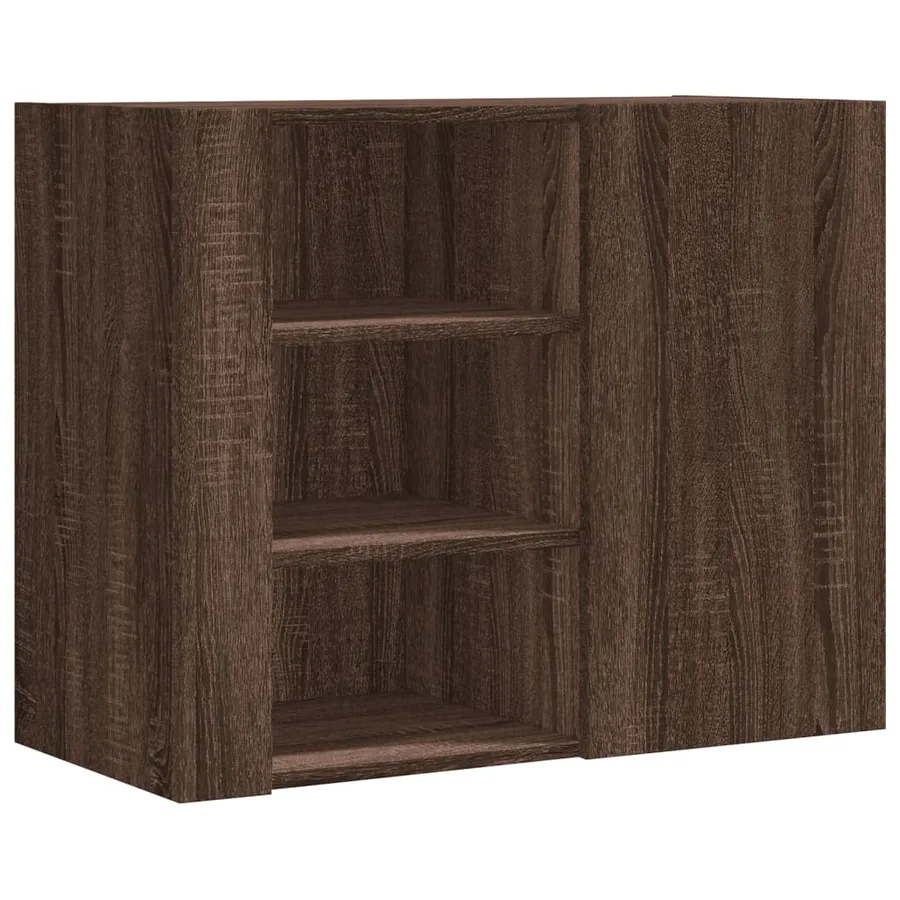 Armoire murale chêne marron 75x35x60 cm bois d'ingénierie - 2