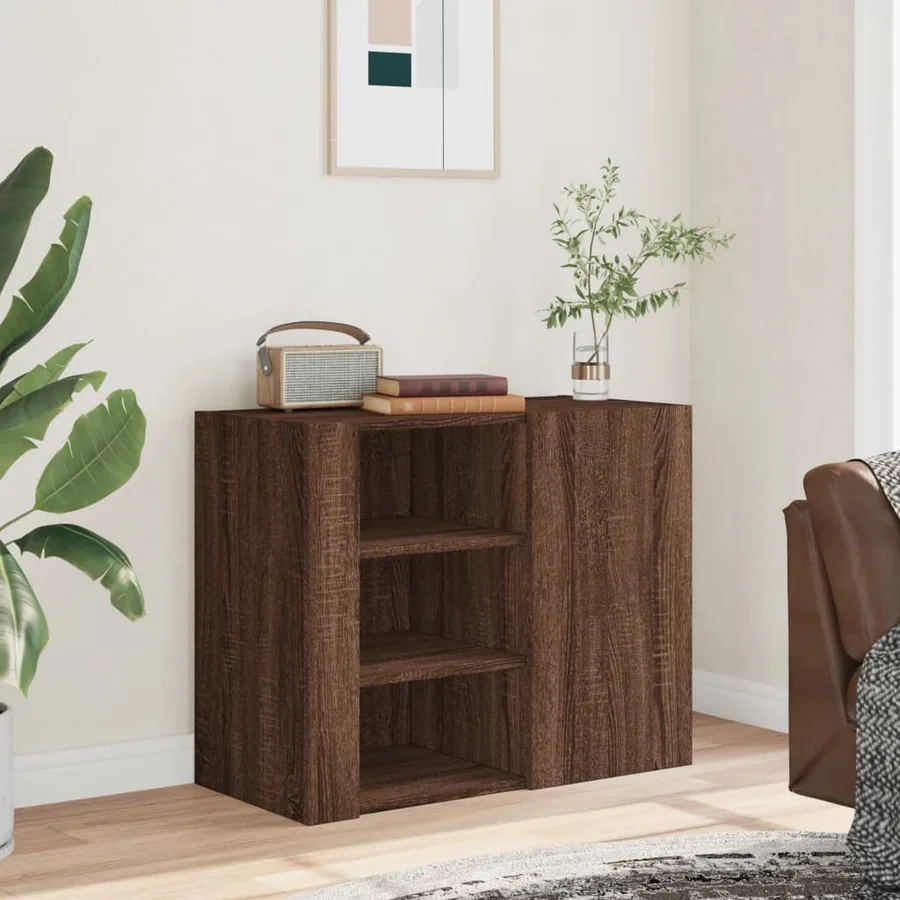 Armoire murale chêne marron 75x35x60 cm bois d'ingénierie - 3