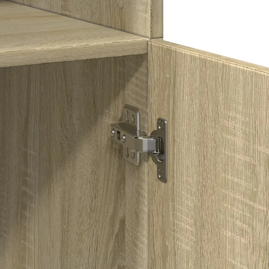 Buffet haut chêne sonoma 80x42,5x185 cm bois d'ingénierie - 6