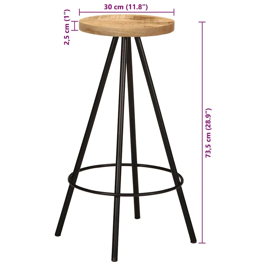 Ensemble de bar 7 pcs bois de manguier massif - 16