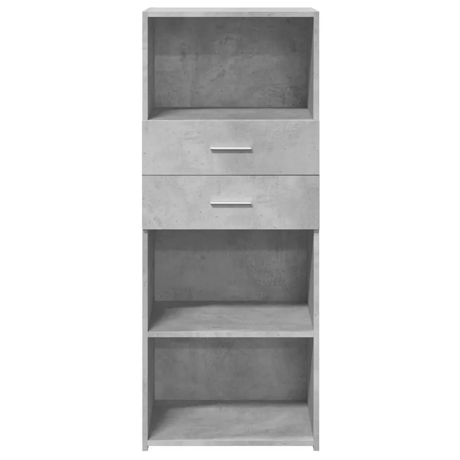 Buffet haut gris béton 50x42,5x124 cm bois d'ingénierie - 4