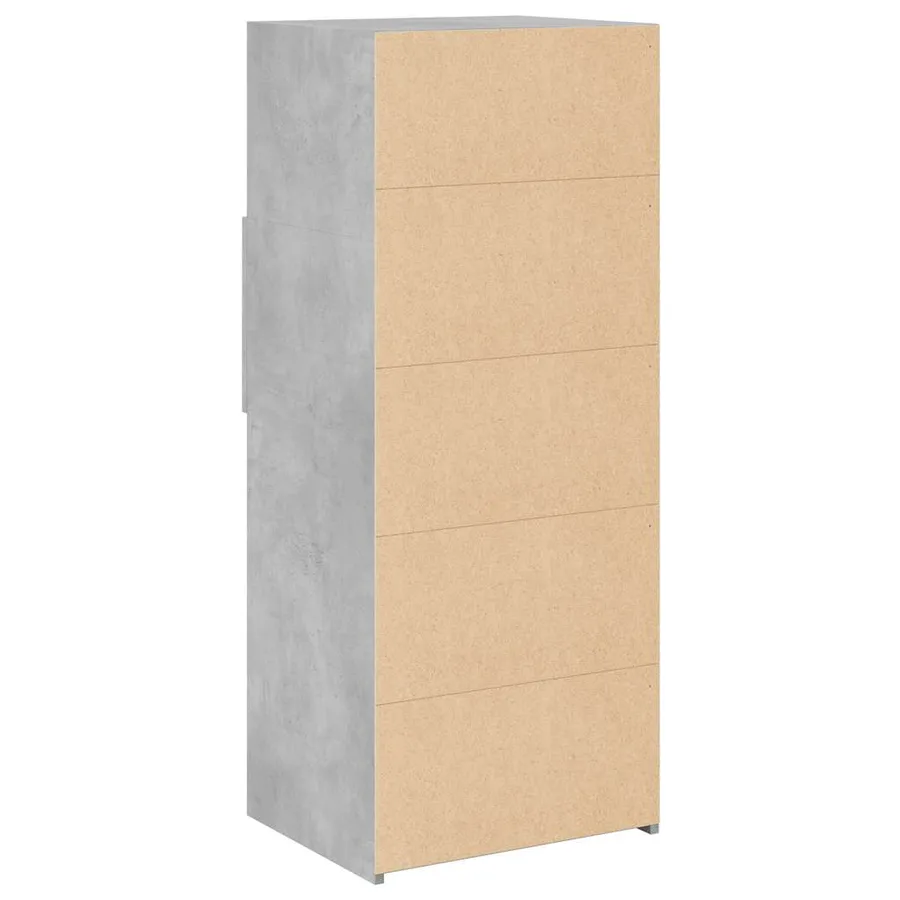Buffet haut gris béton 50x42,5x124 cm bois d'ingénierie - 6