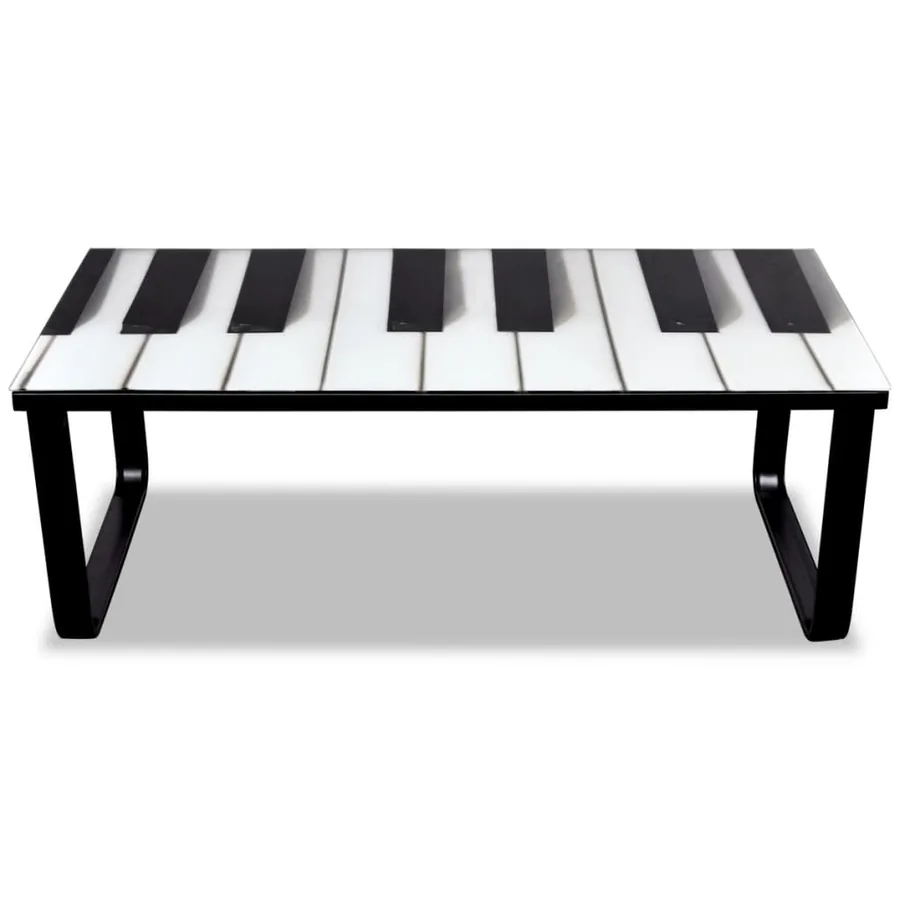 Table basse avec impression de piano Dessus de table en verre - 2