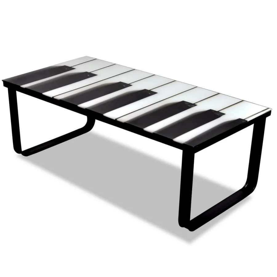 Table basse avec impression de piano Dessus de table en verre - 4