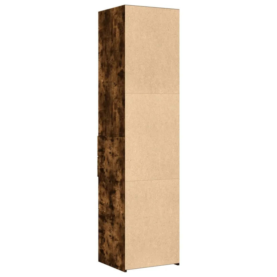 Buffet haut chêne fumé 45x42,5x185 cm bois d'ingénierie - 6