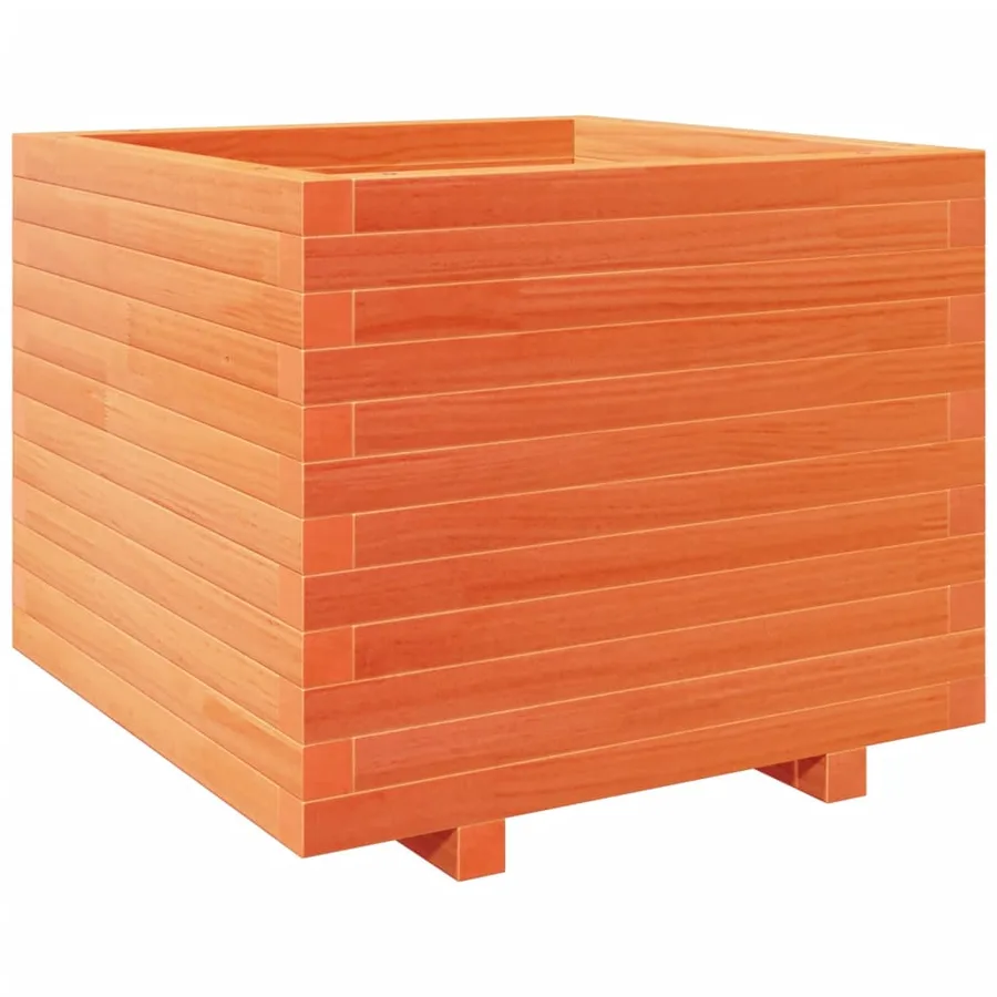 Jardinière cire marron 60x60x49,5 cm bois de pin massif - 2