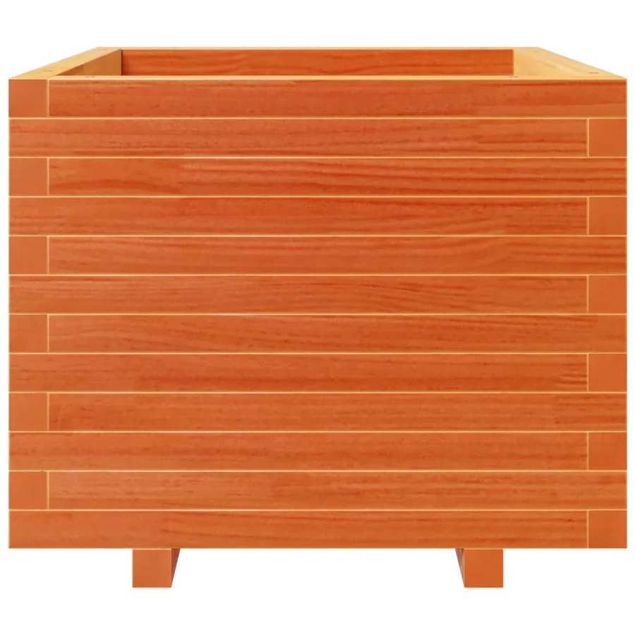 Jardinière cire marron 60x60x49,5 cm bois de pin massif - 5