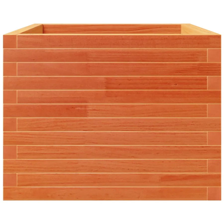 Jardinière cire marron 60x60x49,5 cm bois de pin massif - 6