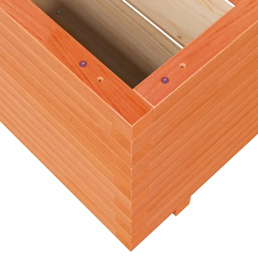 Jardinière cire marron 60x60x49,5 cm bois de pin massif - 8