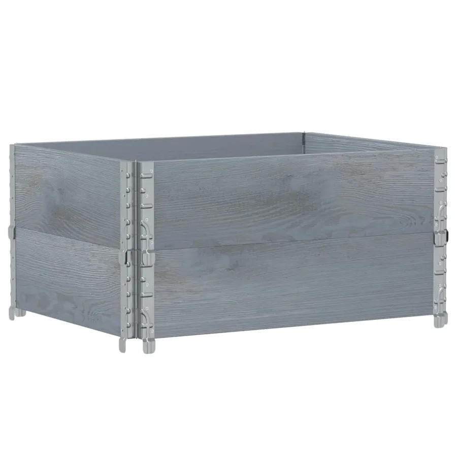 Jardinière gris 80x60 cm bois massif de pin - 2