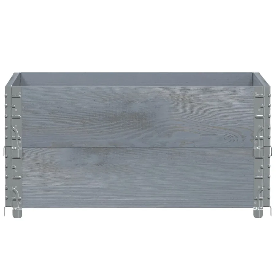 Jardinière gris 80x60 cm bois massif de pin - 3