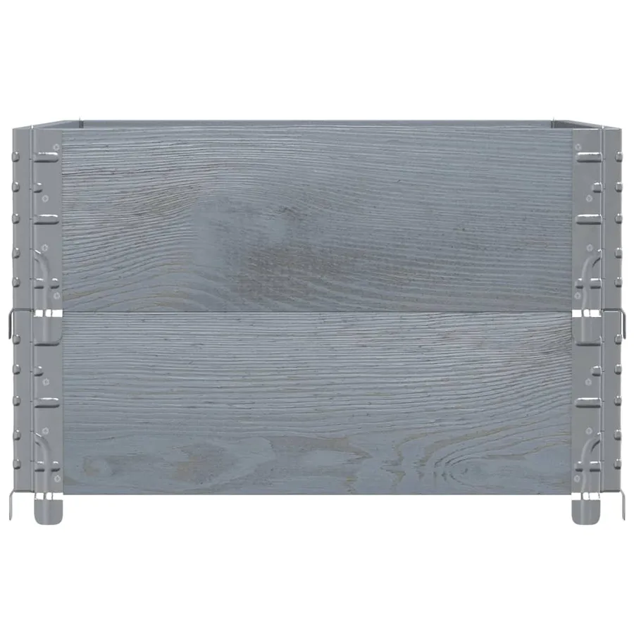 Jardinière gris 80x60 cm bois massif de pin - 4
