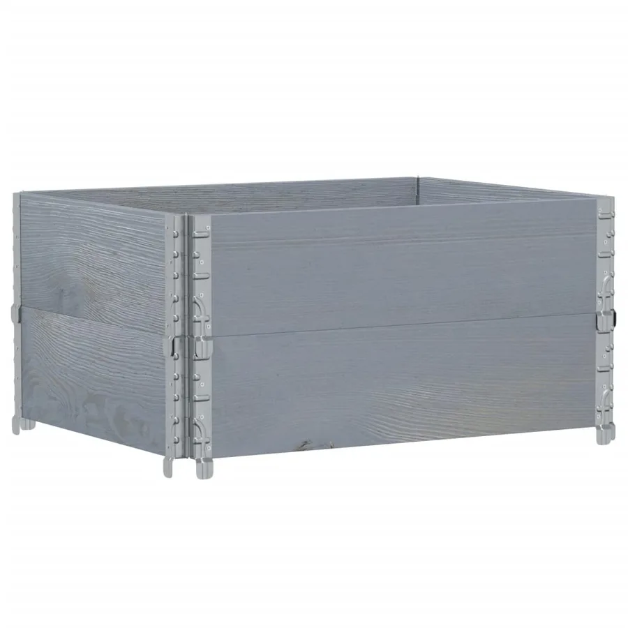 Jardinière gris 80x60 cm bois massif de pin - 5