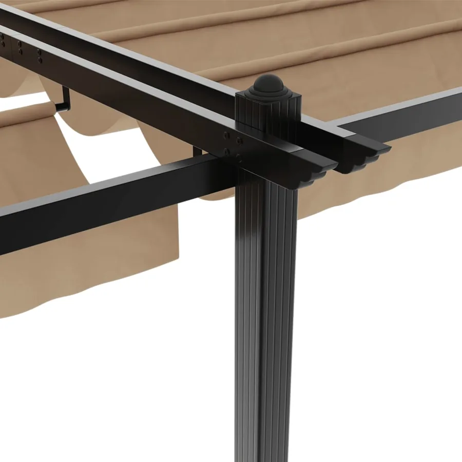 Tonnelle de jardin avec toit rétractable taupe 3x6 m aluminium - 8