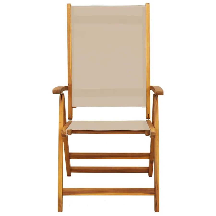 Chaises pliables de jardin lot de 8 bois d'acacia et textilène - 4