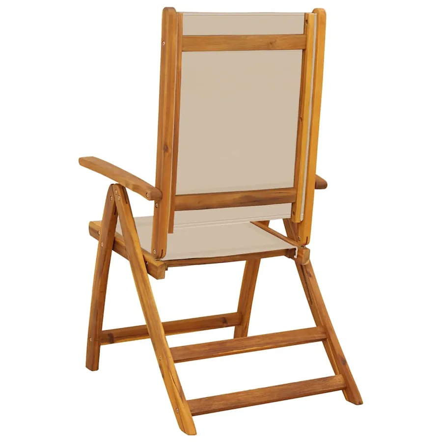 Chaises pliables de jardin lot de 8 bois d'acacia et textilène - 5
