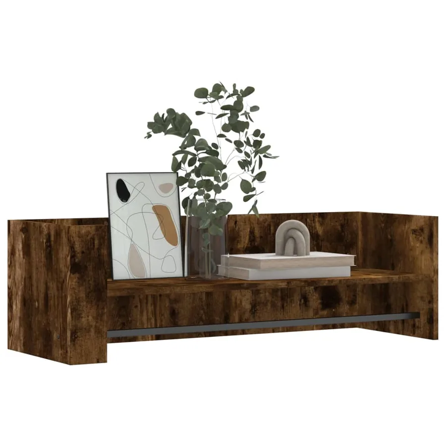 Étagère murale chêne fumé 100x35x30,5 cm bois d'ingénierie - 3