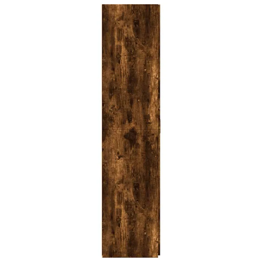 Buffet haut chêne fumé 70x42,5x185 cm bois d'ingénierie - 5