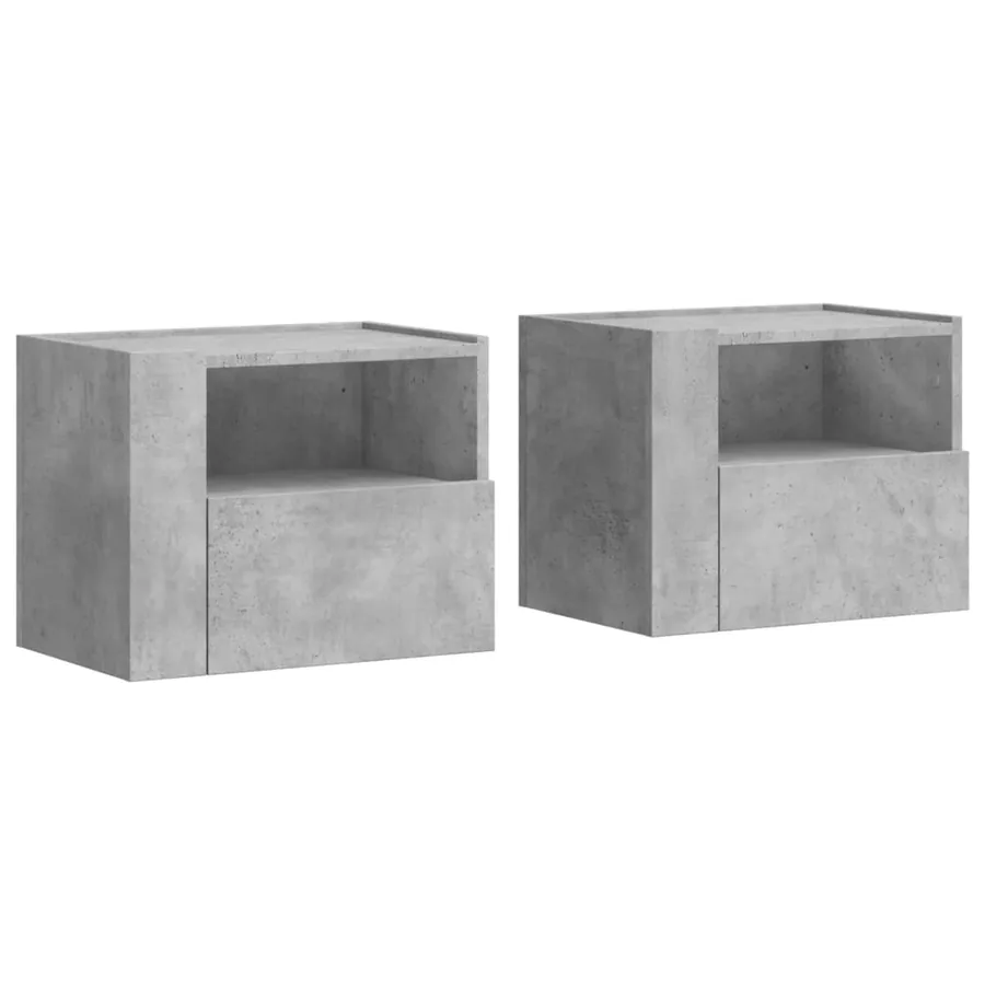 Tables de chevet murales 2 pcs gris béton 45x30x35 cm - 2