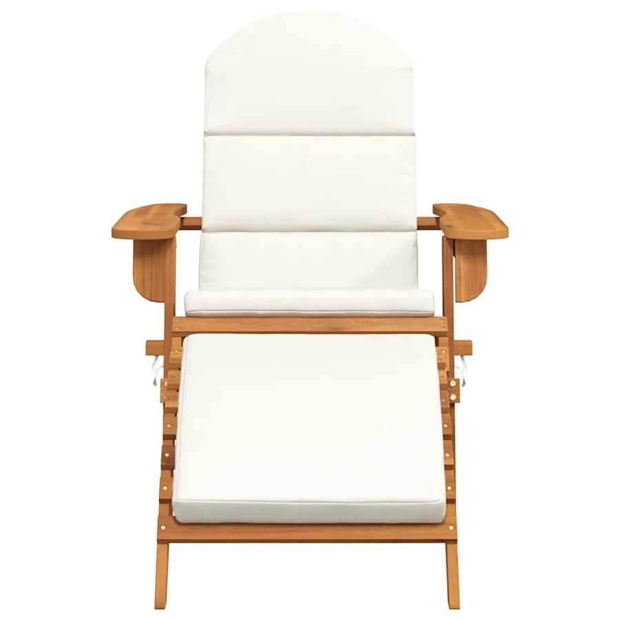 Chaise de jardin Adirondack et repose-pieds bois massif acacia - 4