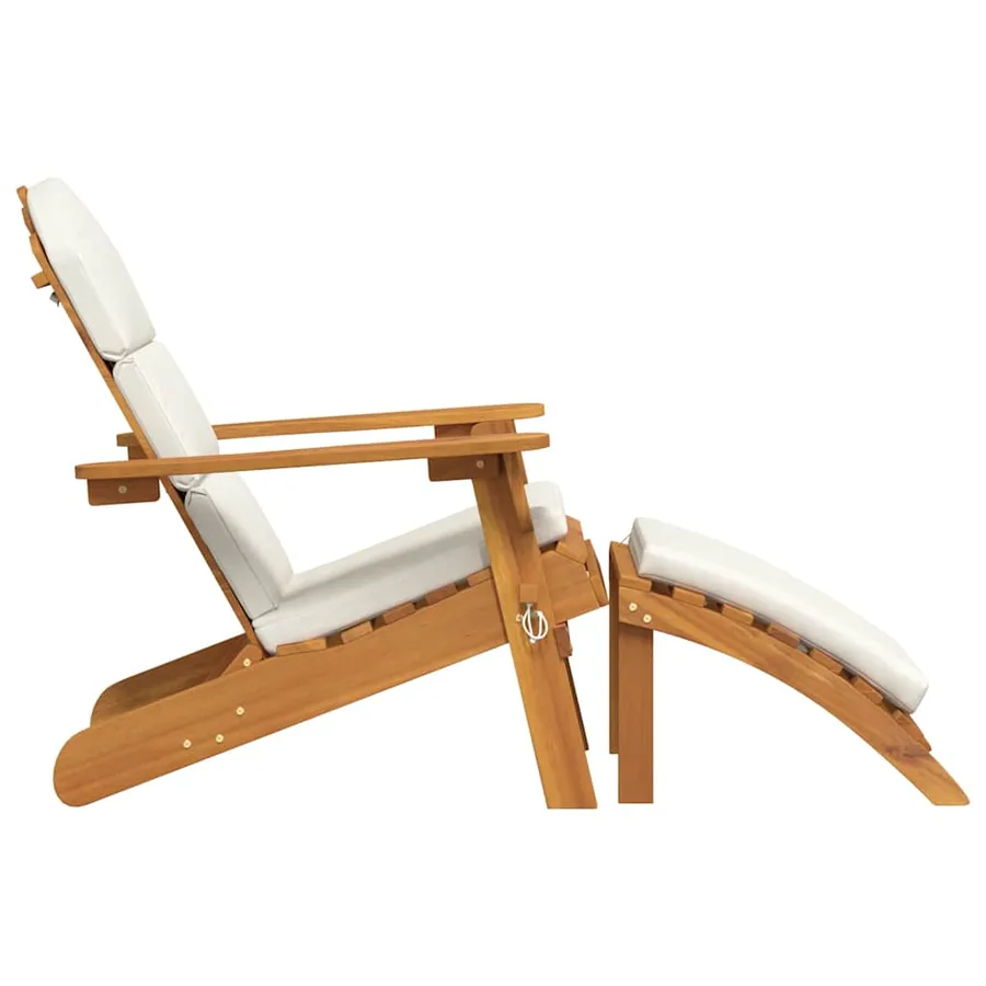 Chaise de jardin Adirondack et repose-pieds bois massif acacia - 5