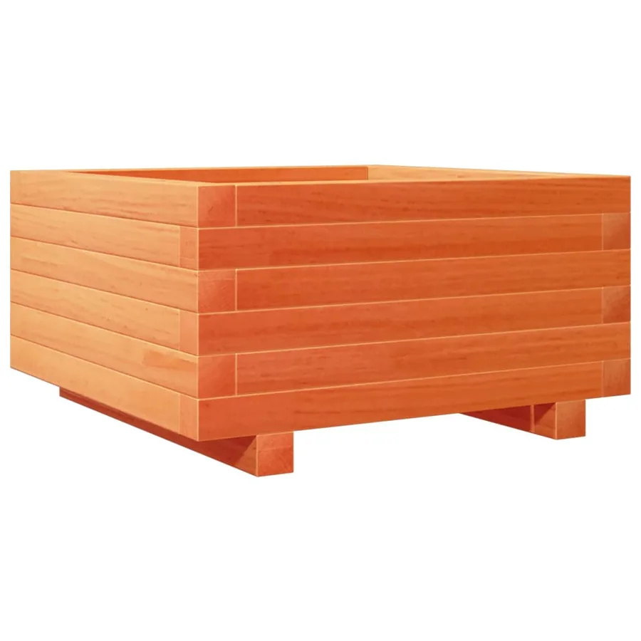 Jardinière cire marron 50x50x26,5 cm bois de pin massif - 2