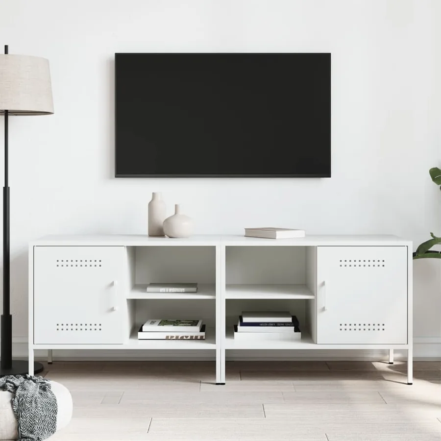 Meubles TV 2 pcs blanc 68x39x50,5 cm acier - 3