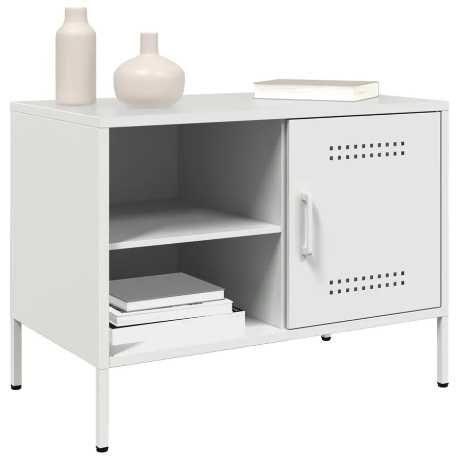 Meubles TV 2 pcs blanc 68x39x50,5 cm acier - 4