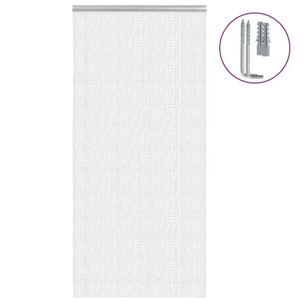 Moustiquaire de porte à chaîne 100x200 cm aluminium