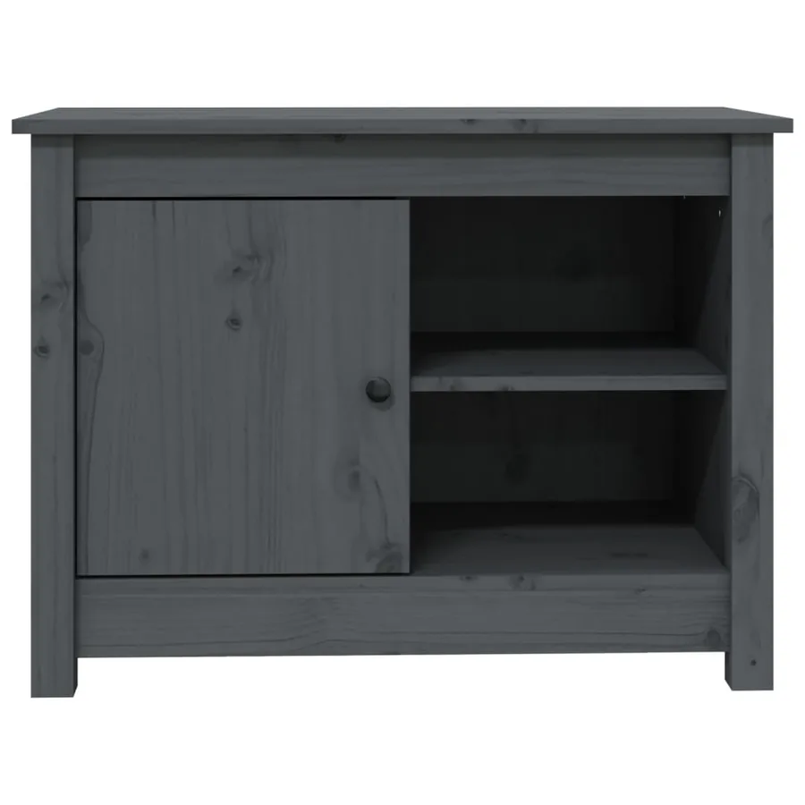 Meuble TV Gris 70x36,5x52 cm Bois de pin massif - 6