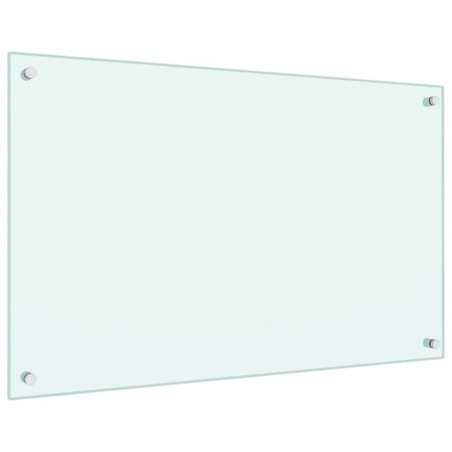 Dosserets de cuisine 2 pcs blanc 80x50 cm verre trempé - 4