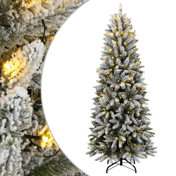 Sapin de Noël artificiel 150 LED et neige floquée 150 cm