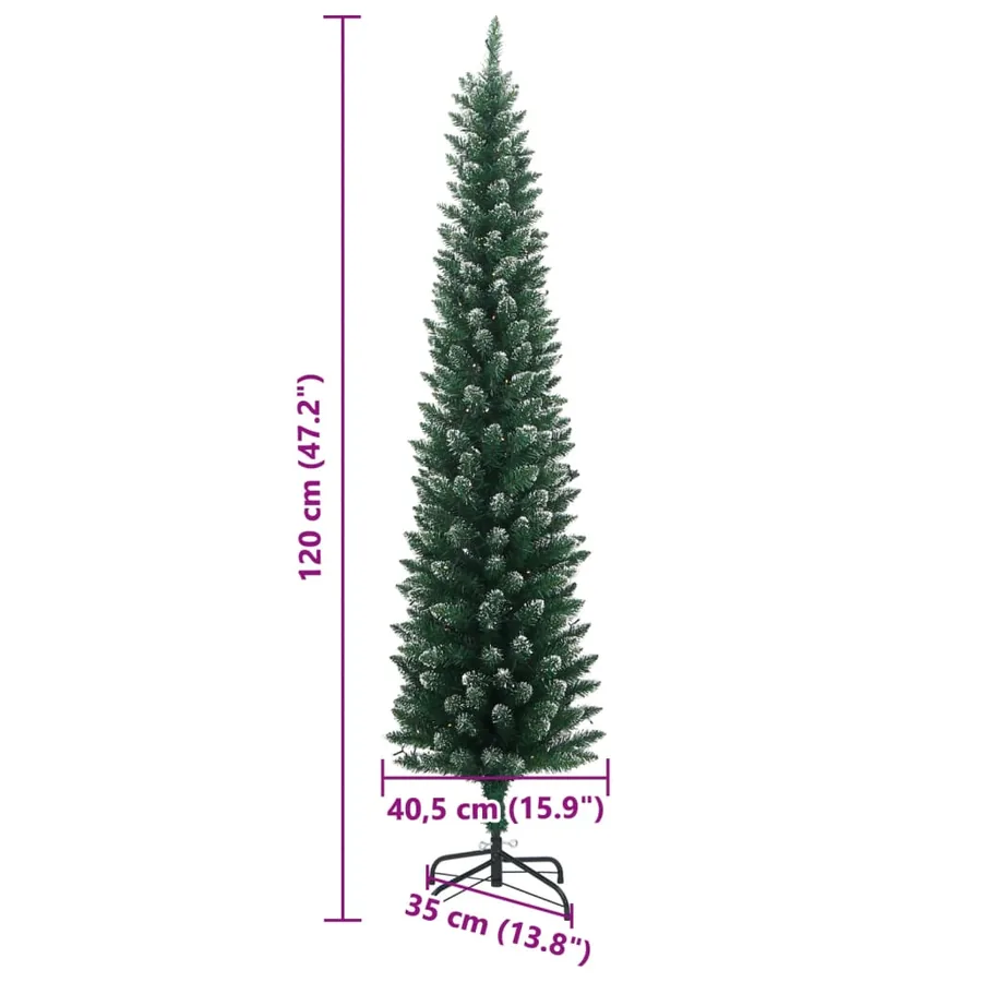 Sapin de Noël artificiel mince 150 LED 120 cm - 12