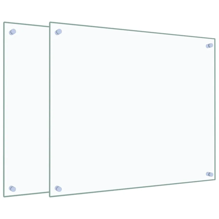 Dosserets de cuisine 2 pcs transparent 70x60 cm verre trempé - 2