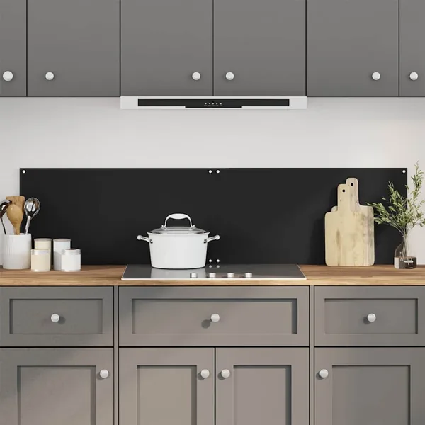 Dosserets de cuisine 2 pcs noir 80x40 cm verre trempé