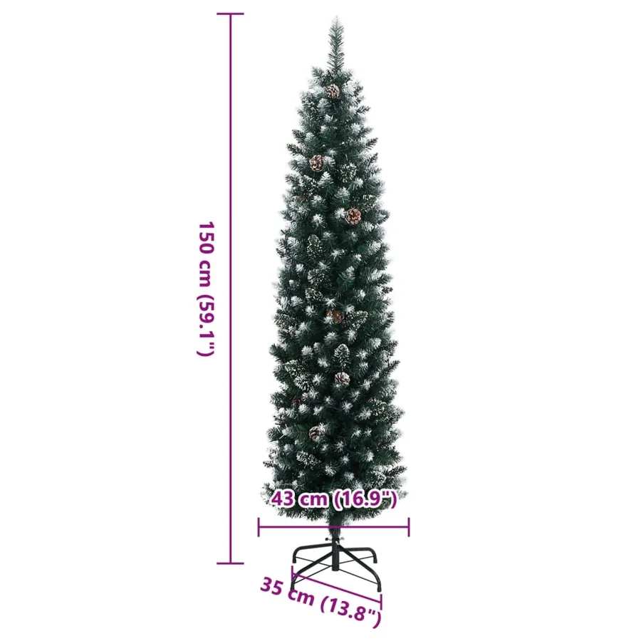 Sapin de Noël artificiel mince 150 LED 150 cm - 12