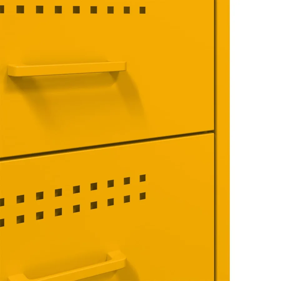 Tables de chevet 2 pcs jaune moutarde 36x39x68 cm acier - 11