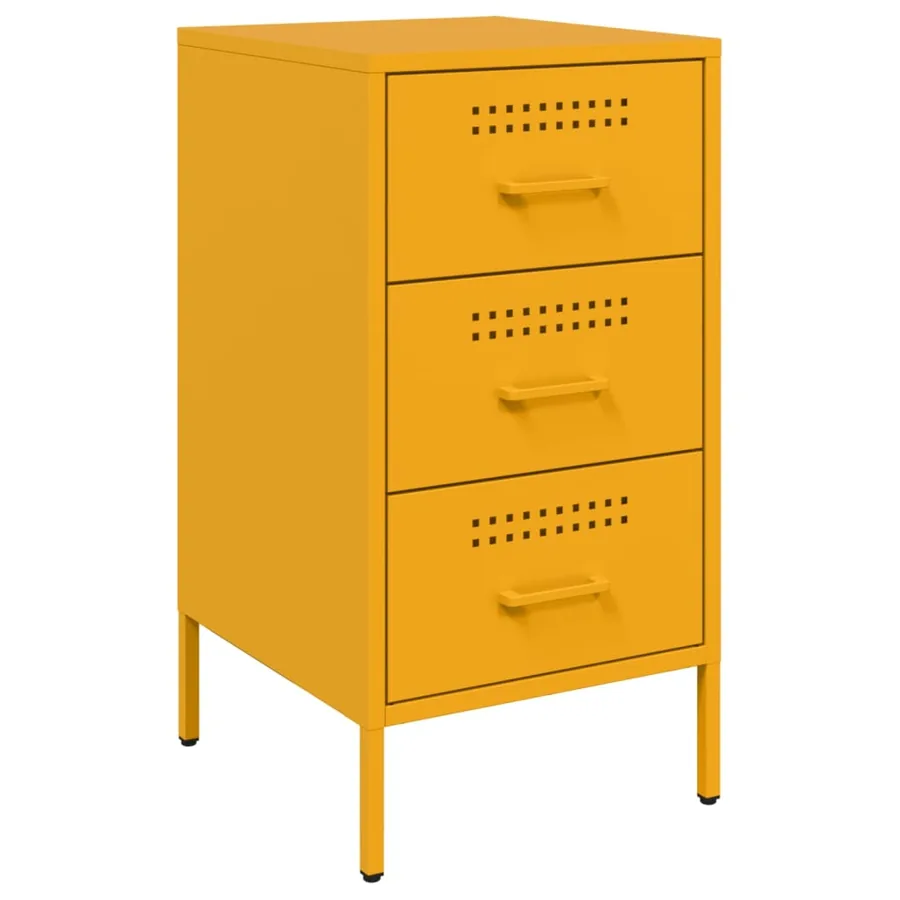 Tables de chevet 2 pcs jaune moutarde 36x39x68 cm acier - 5