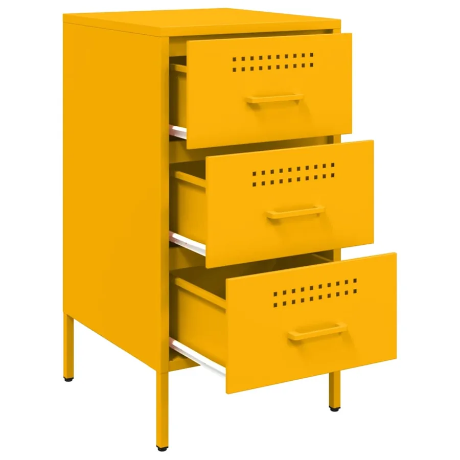 Tables de chevet 2 pcs jaune moutarde 36x39x68 cm acier - 9