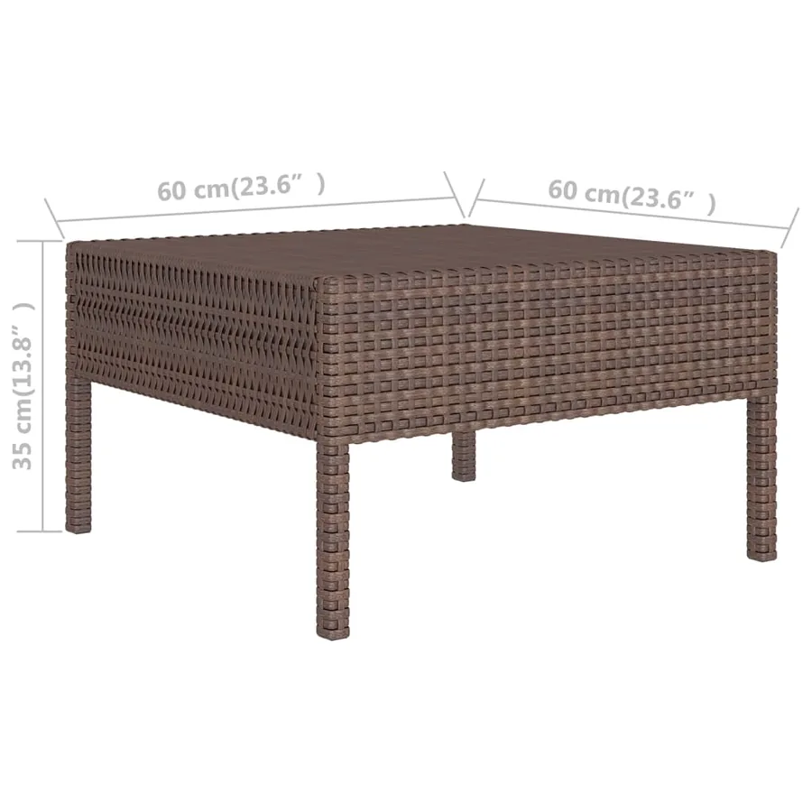 Salon de jardin 14 pcs avec coussins Résine tressée Marron - 8