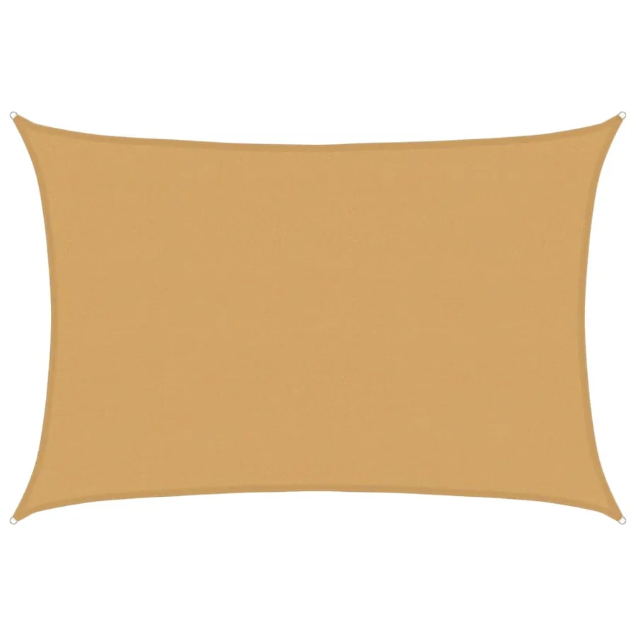 Voile d'ombrage 160 g/m² rectangulaire sable 4x5 m PEHD - 2