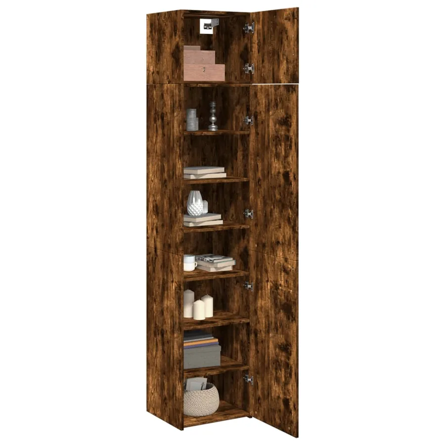 Armoire de rangement mince chêne fumé 45x42,5x225 cm - 3