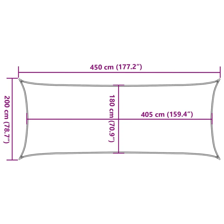Voile d'ombrage 160 g/m² rectangulaire sable 2x4,5 m PEHD - 10