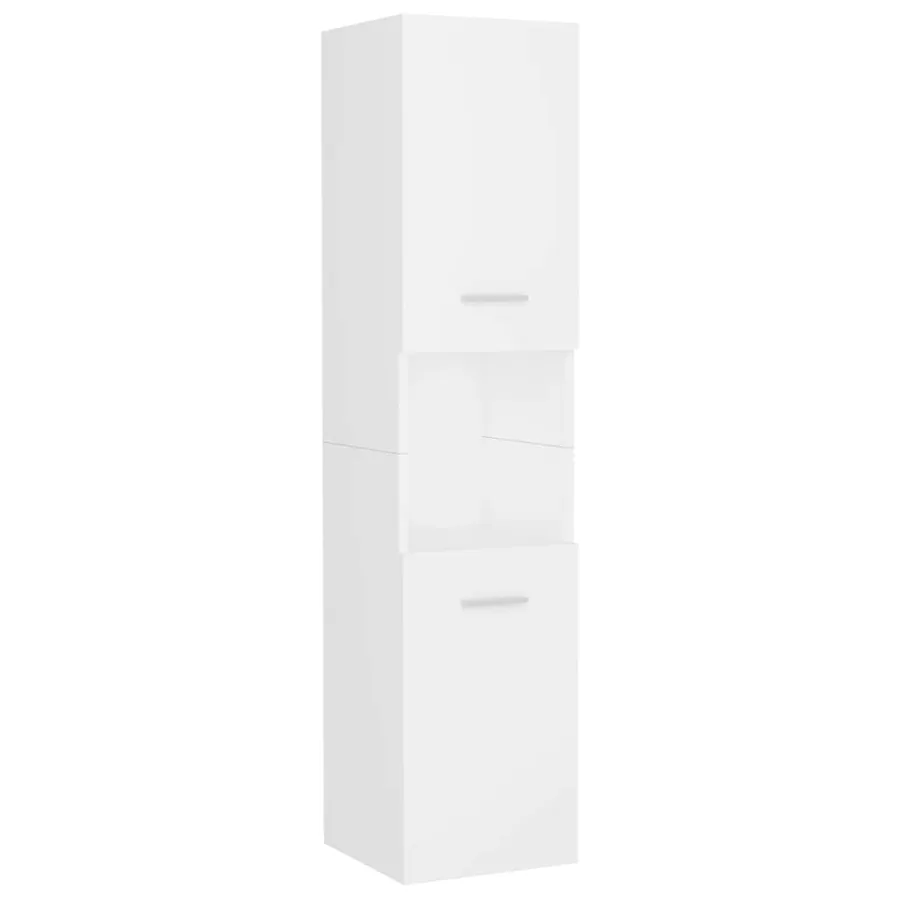 Armoire de salle de bain Blanc 30x30x130 cm Bois d’ingénierie - 2