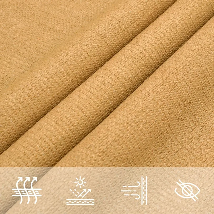 Voile d'ombrage 160 g/m² rectangulaire sable 6x7 m PEHD - 8
