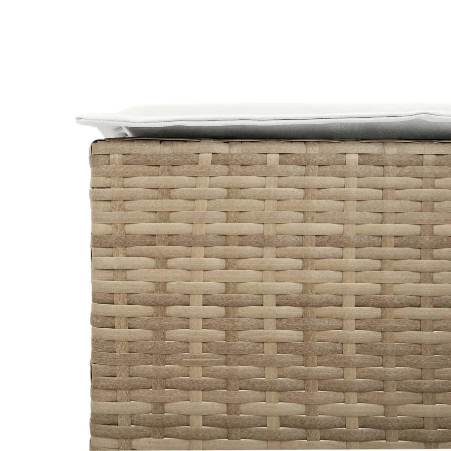 Tabourets de bar jardin avec coussins lot de 2 beige poly rotin - 8
