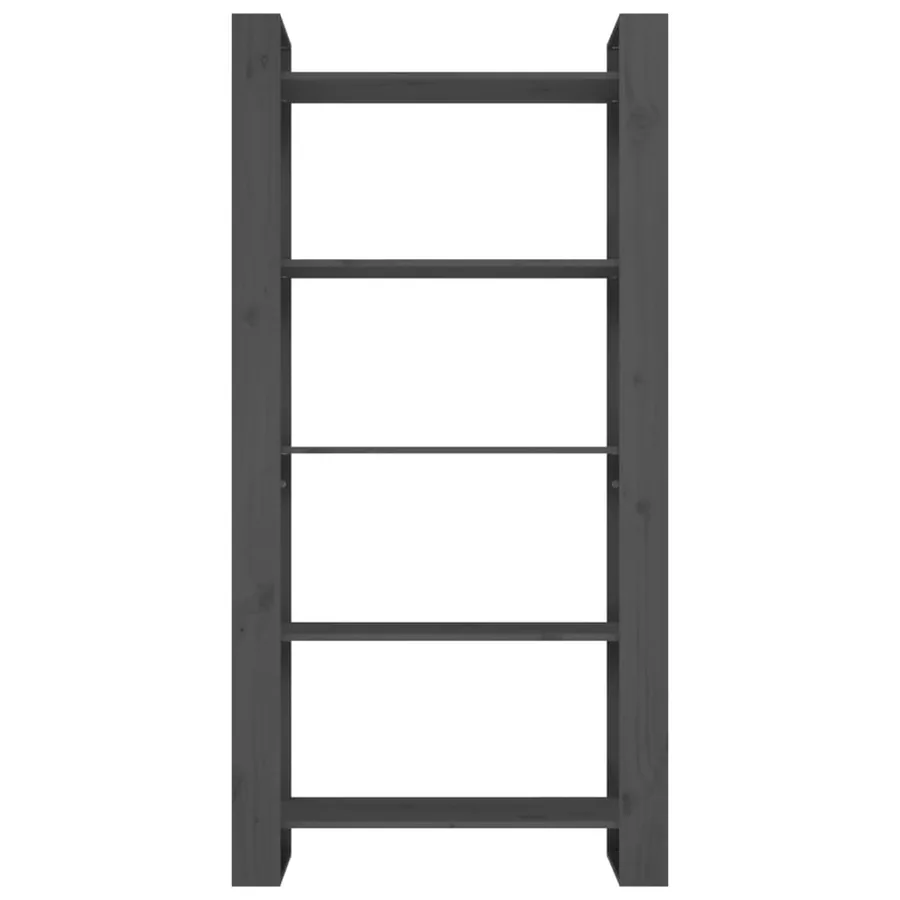 Bibliothèque/Séparateur de pièce Gris 80x35x160 cm Bois massif - 5